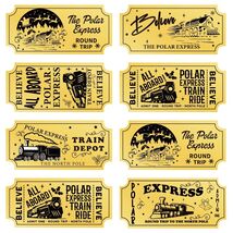 Christmas Polar Express Believe Tickets Gold Foil Stickers 200pcs Party Decor - €8,67 EUR