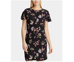 American Living Womens 2 Black Mickie Floral Crepe Lined Mini Sheath Dress NWT - £21.78 GBP