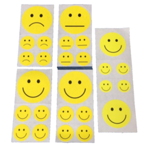 Vintage 1995 Happy Sad Straight Face Sticker Decal Lot Paper House Prod.... - $17.37
