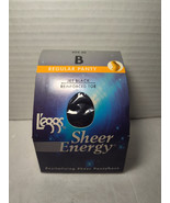 Leggs Sheer Energy Women Size B (JET BLACK)  Regular Panty Reinforced To... - $207.11 MXN