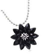 Goth Black Dahlia Necklace for Women&#39;s Gift - £31.88 GBP