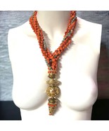 Italian Designer Signed LUISA CONTI Necklace -Multi-Strand Glass Bead St... - $182.23 CAD