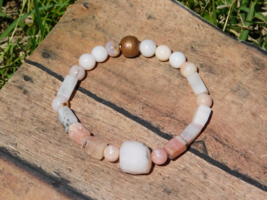Pink Opal Bracelet 6.5 inches for Energy Healing Inner Peace and Good Vibrations - £20.78 GBP