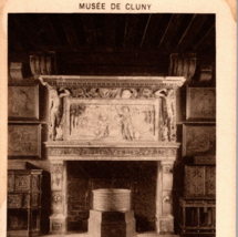 c1920 Cluny Museum Paris France #58 1562 Stone Fireplace Albertype Postcard - £10.18 GBP