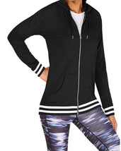 allbrand365 designer Womens Varsity Zip Hoodie Size X-Small Color Noir - £34.80 GBP