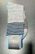 New! Saks Fifth Avenue Mens STRIPE/GRAY 80% Cotton 20% Nylon Dress Socks Italy - $11.83