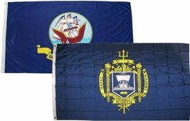 2x3 2&#39;x3&#39; Wholesale Combo U.S. Navy Ship &amp; Naval Academy Flags Flag - £8.72 GBP