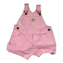 Osh Kosh B'Gosh Sz 18M Jean Overalls Toddler Pink White Stripe Vestbak Denim - $29.69