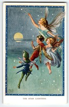 Fairies Postcard Sprites Star Lighters Moon Fantasy Rene Cloke Valentine &amp; Sons - £14.94 GBP
