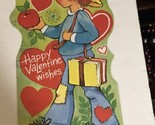 Vintage Valentine Greeting Card Happy Valentine Wishes Box4 - $3.95
