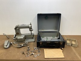 Vintage Compac Sewing Machine w Original Travel Case &amp; Accessories indus... - $79.99