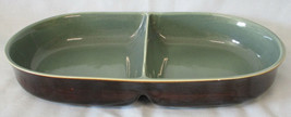 Red Wing Village Green Oval Divided Vegetable Serving Bowl - £24.36 GBP