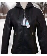 Superlative Fashion Hooded Black  Leather Jacket Size Small New With COA - $2,006.99 MXN