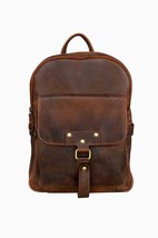 Hancrafted Vintage Distressed Tan Leather Travel School Backpack 18AXB04BR - £101.78 GBP