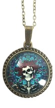 Necklace Grateful Dead Jewelry Retro Charm Pendant Merchandise Skull (Brass)