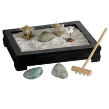 Mini Zen Garden Relaxing Meditation Desk Table Top New Gift Feng Shui Relaxation - £9.34 GBP