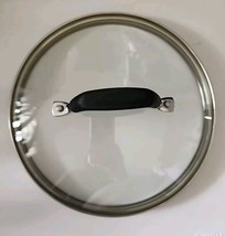 Glass Stainless Steel Lid Black Silicone Handle 8.5&quot; Out 7.75&quot; In For Po... - $7.71