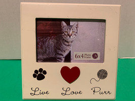 Cat Themed &quot;Live Love Purr&quot; 6&quot; x 4&quot; Picture Frame by New View Gifts - £3.19 GBP