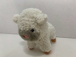 small mini plush vintage sheep lamb stuffed Easter toy off-white gray face stand - $9.89