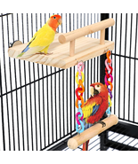 Bird Perches Cage Toys Parrot Wooden Platform Play Gyms Exercise Stands ... - £14.04 GBP