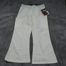 Dickies Pants Womens Petite LP White Scrubs Cargo Pocket Medical Uniform Bottoms - £20.39 GBP