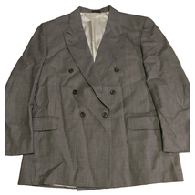 Oscar de la Renta Mens Blazer Gray Double Breasted Button Sleeve Pockets - $20.42