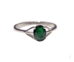 Emerald Anniversary Ring Emerald Minimalist Ring Emerald May Birthstone Ring - £36.32 GBP