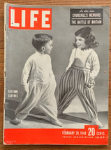 Vintage LIFE Magazine February 28, 1949 Costume Clothes Churchill Battle Britain - £7.65 GBP