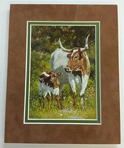 Matted Mini Print of Longhorns By Wayne Baize -&quot;A Rich Heritage&quot; - £23.06 GBP