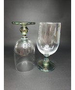 Dansk Hanna Crystal Clear Green Iridescent Iced Tea Wine Goblets Set of 2 - $925.16 MXN