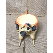 Funny Silly Resin &amp; Metal Long Spotted Dog Succulent Planter Trinket Dish Weirdo - £15.66 GBP