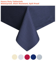 Tektrum 60&quot;X120&quot; Rectangular Waffle Tablecloth-Waterproof/Spill Proof (Blue) - £19.73 GBP