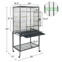 53&quot; Large Play Top Bird Parrot Bird Cage Finch Cage Macaw Cockatoo Pet S... - £96.84 GBP