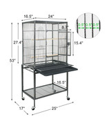 53&quot; Large Play Top Bird Parrot Bird Cage Finch Cage Macaw Cockatoo Pet S... - £100.64 GBP