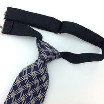 Enrico Bertucci Tie Blue Silk Adjustable Necktie Boy Child Geometric I16-408 New - £12.45 GBP
