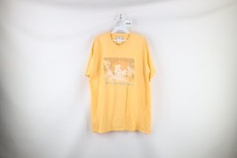 Vintage 90s Disney Mens Large Faded Spell Out Alice in Wonderland T-Shirt Peach - £62.28 GBP