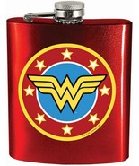 DC Comics Wonder Woman WW Logo Stainless Steel 7 Ounce Hip Flask NEW UNUSED - £13.01 GBP