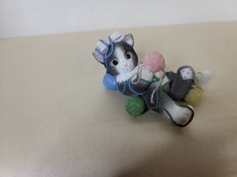 Priscilla Hillman for Enesco Cat Sculpture &quot;All Wrapped Up Over You&quot; 4&quot; ... - $14.85