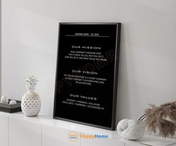 Personalized Mission Vision Core Values Wall Art Company Value Office Decor-P976 - £24.05 GBP+