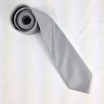 Edi Men&#39;s Silver Polyester Tie 60&quot; x 3.25&quot; Used - £7.98 GBP