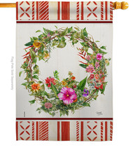Wildflower Wreath - Impressions Decorative House Flag H104127-BO - £29.48 GBP