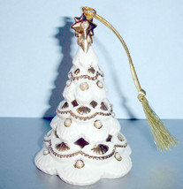 Lenox Florentine &amp; Pearl Christmas Tree Ornament Sculpted Pierced 4&quot; New In Box - £31.20 GBP