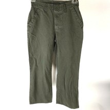 Vtg 90s Pants High Waist No Back Pockets Jordache ribbed green cropped 9/10 - £19.83 GBP