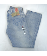 New Levis 501 Jeans 150th Year Anniversary Peace Original Medium Wash Bl... - £29.77 GBP