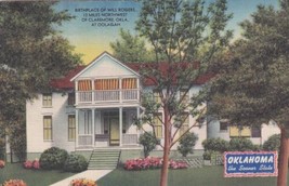 Will Rogers Birthplace Claremore Oklahoma OK 1944 Woodward Postcard D49 - £2.35 GBP