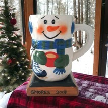 Snowman Smores Mug Cup Coffee Ceramic Handpainted Hot Chocolate Christmas Winter - £15.58 GBP