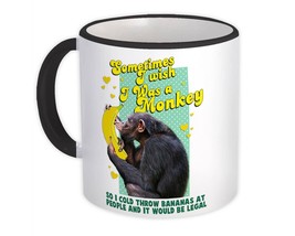 Funny Monkey Kissing Banana : Gift Mug Animal Ape Chimp Humor - £12.47 GBP