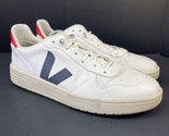 VEJA V-10 Nautico White Leather Lace-Up Sneakers US 12.5 EU 47 Preowned - £73.45 GBP