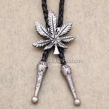 Funky Marijuana Pot Weed Leaf faux-Leather Rodeo Lariat Necktie - $21.47