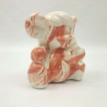 EUC Hand Made Vintage Ceramic Teddy Bear Coin Bank 6.5x5.5x3.5 inches - £19.86 GBP